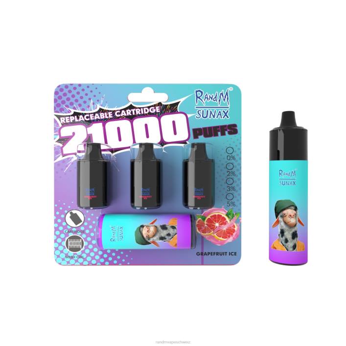 RandM Vape Rabattcode | RandM Sunax 00P2275 21000 Airflow Control Pod austauschbares Vape-Gerät 1 Stück Grapefruiteis